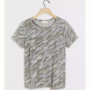 Clearance NWOT Anthropologie camo cut out tee